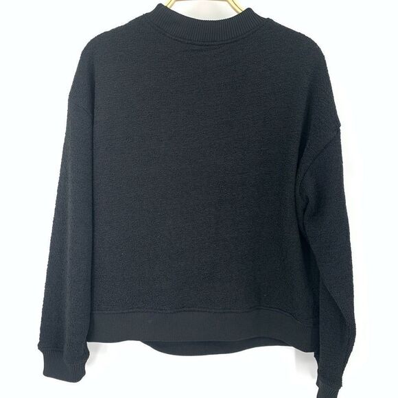 Zara Basic Black Crew Neck Sweatshirt/Sweater Unisex - Picture 6 of 11